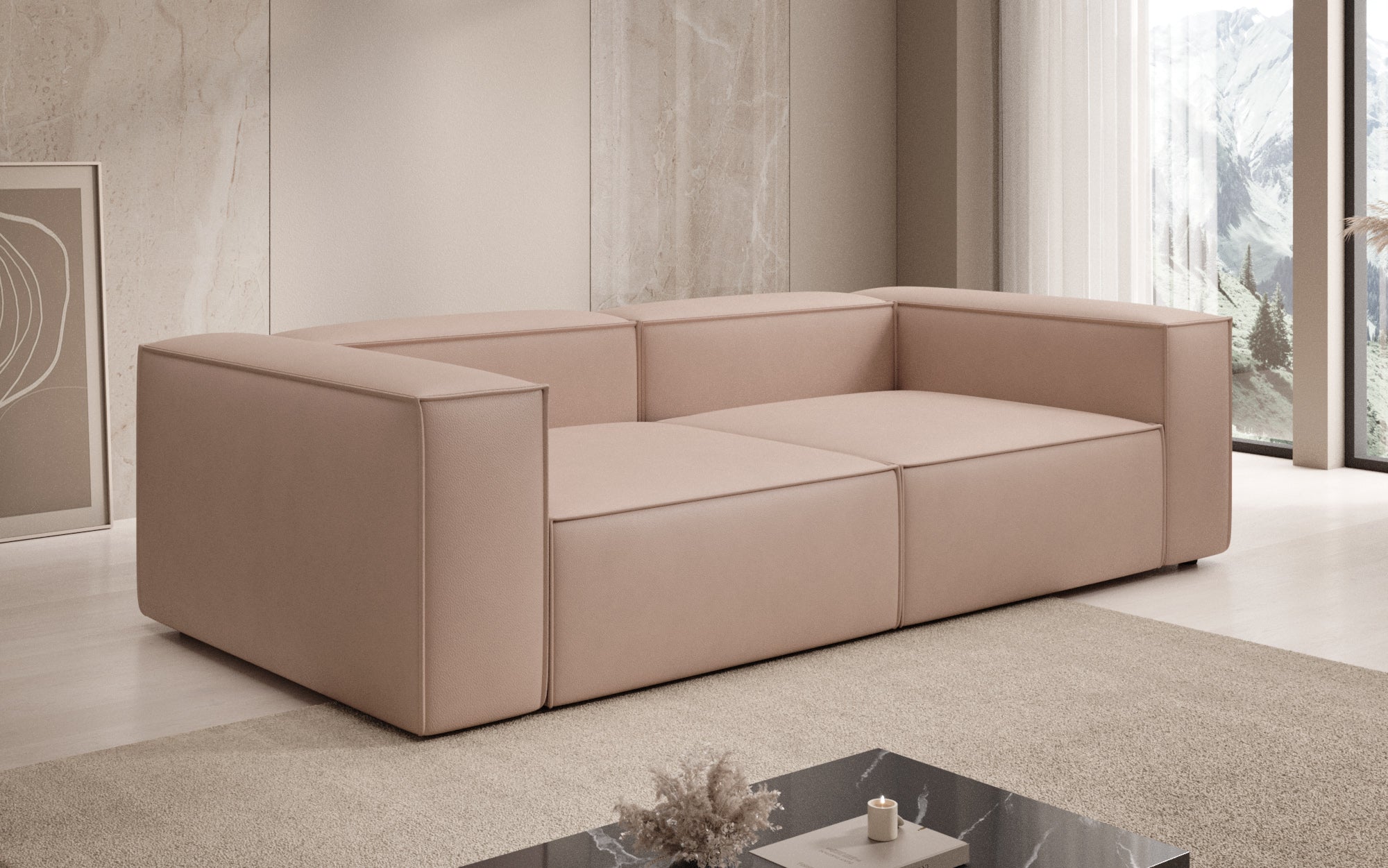 Designer Sofa Lesley 3-Seater in Genuine Leather