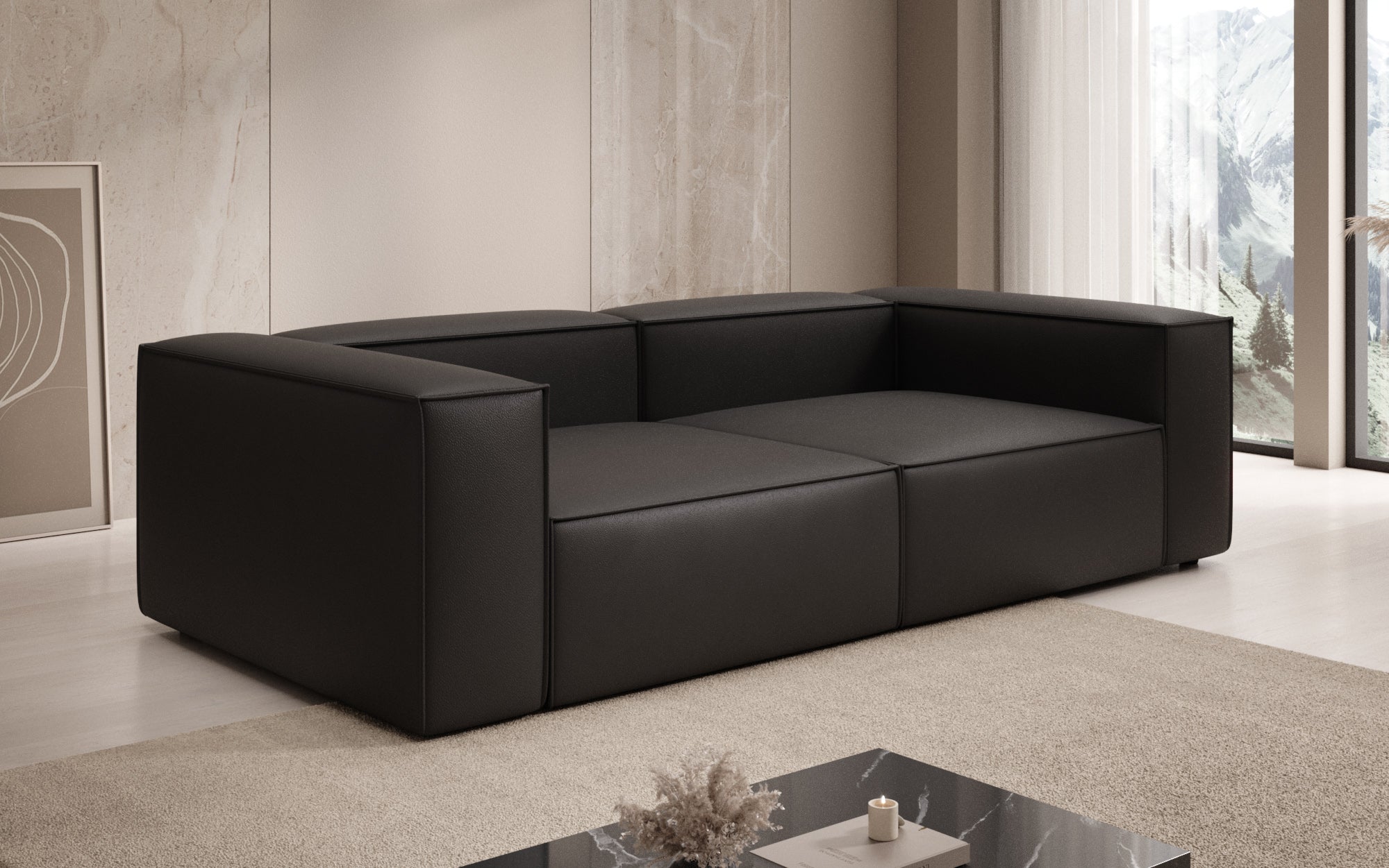 Designer Sofa Lesley 3-Seater in Genuine Leather