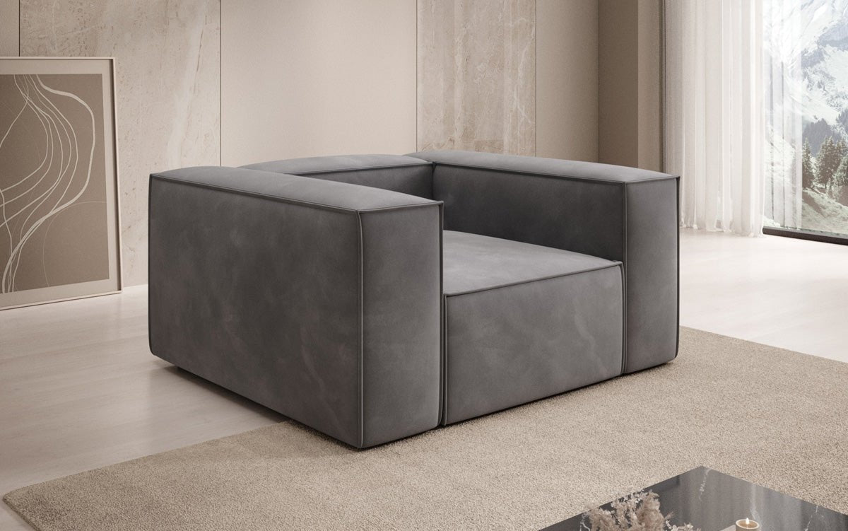 Designer sofa armchair Lesley in velvet