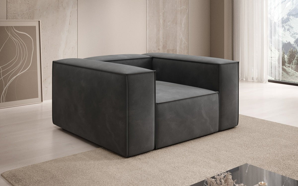Designer sofa armchair Lesley in velvet