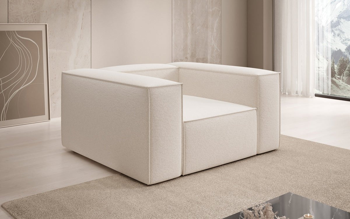 Fauteuil design Lesley en tissu texturé