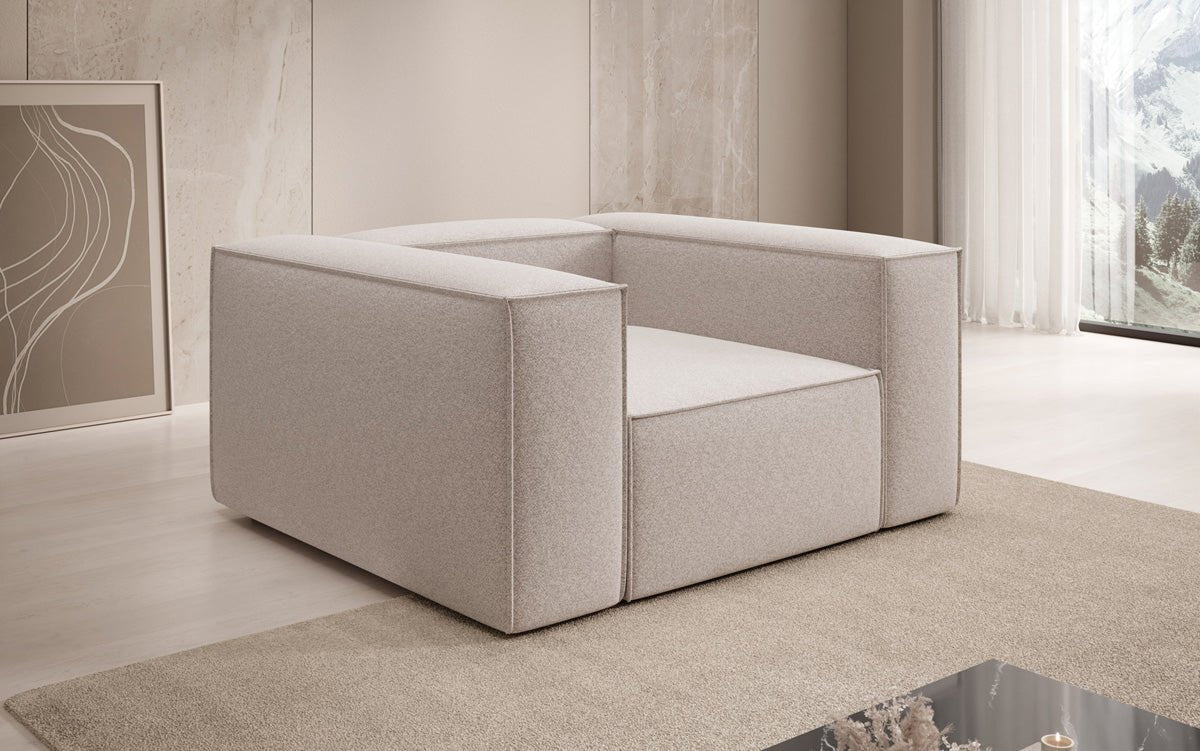 Fauteuil design Lesley en tissu texturé