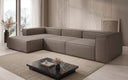 Canapé d’angle design Lesley en cuir véritable