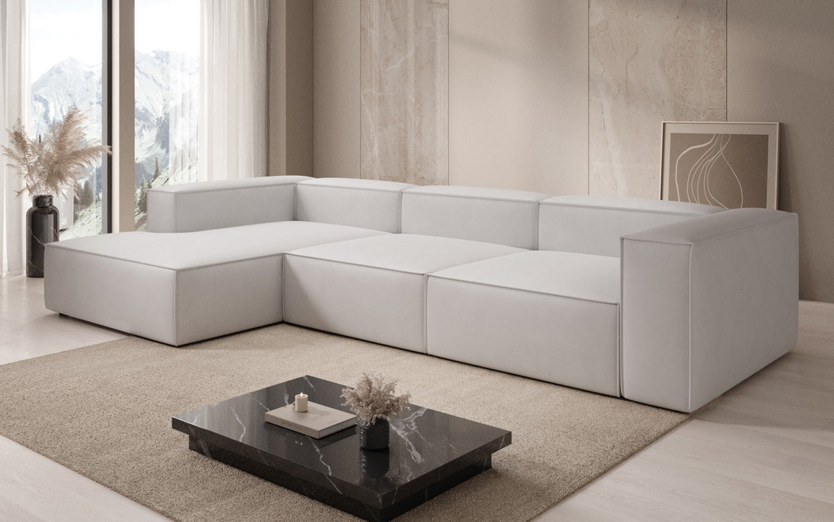 Designer Sofa Lesley L in Genuine Leather