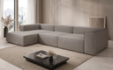 Canapé d’angle design Lesley en cuir véritable