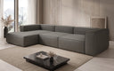 Canapé d’angle design Lesley en cuir véritable