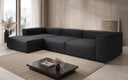 Canapé d’angle design Lesley en cuir véritable