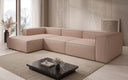 Canapé d’angle design Lesley en cuir véritable