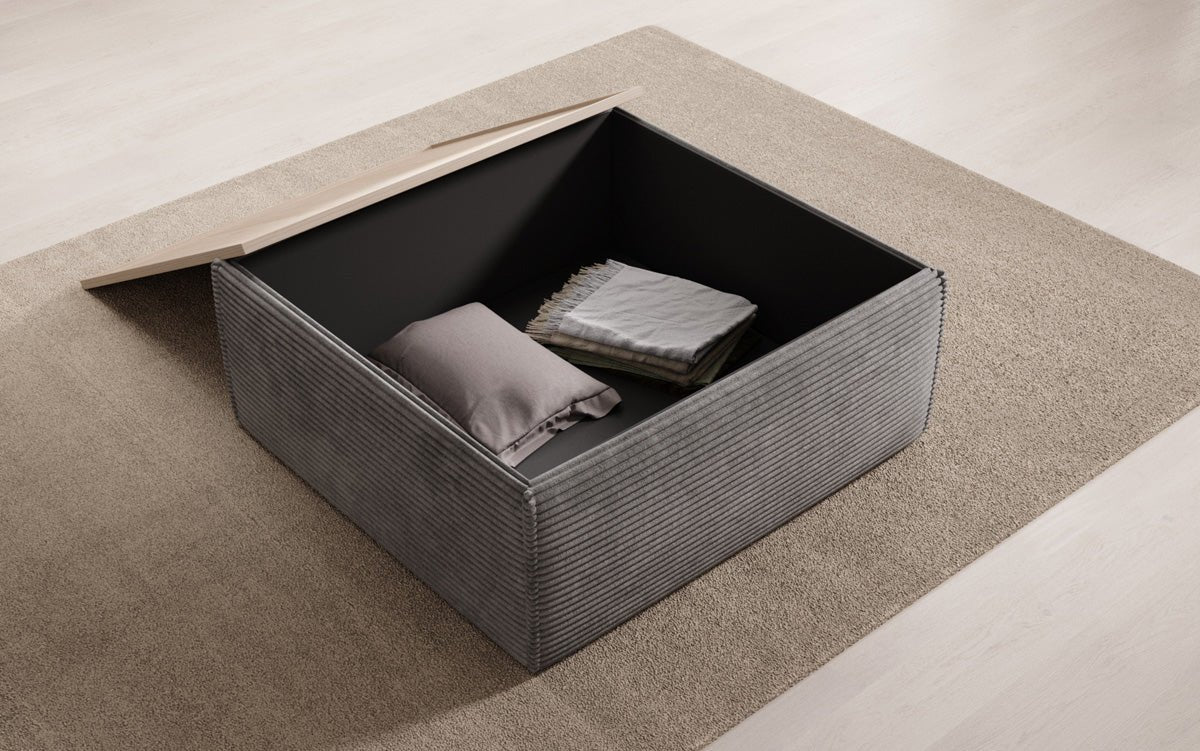 Beistellhocker/Couchtisch Lesley mat Späicherplatz a Cord