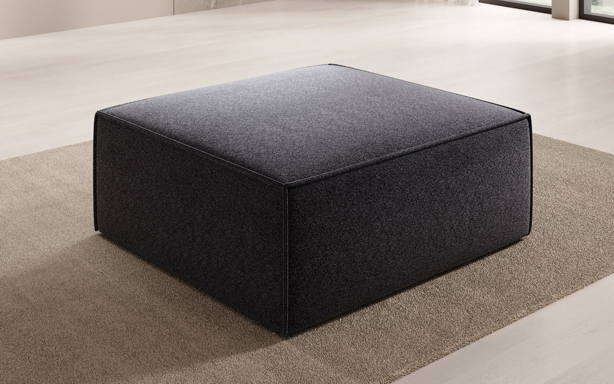 Tabouret d’appoint Lesley en tissu texturé