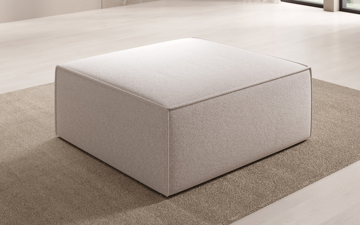 Tabouret d’appoint Lesley en tissu texturé