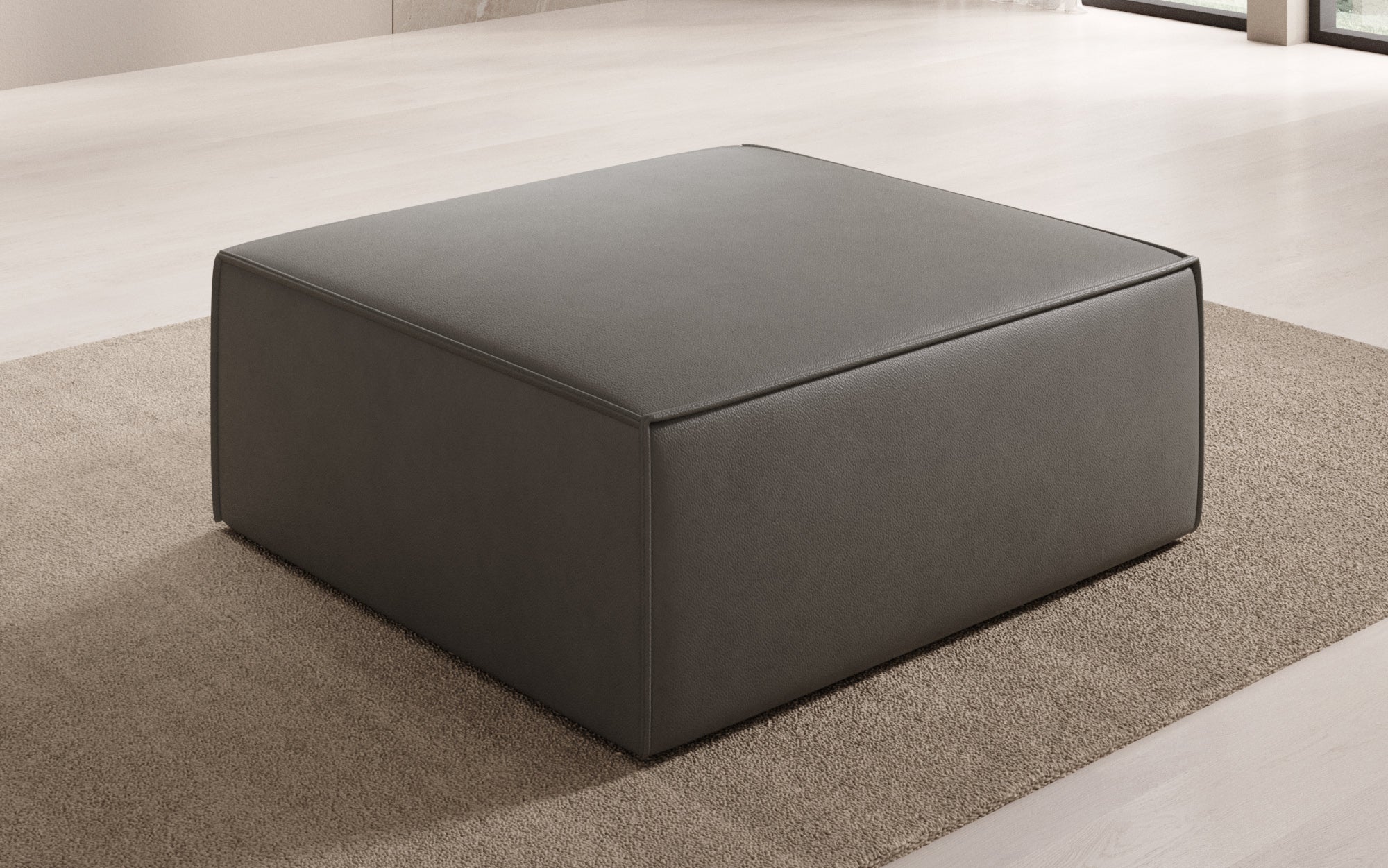 Side stool Lesley in genuine leather