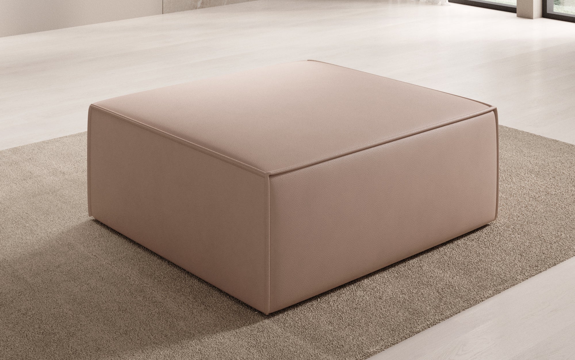 Side stool Lesley in genuine leather