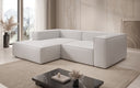 Canapé d’angle design Lesley Mini en cuir véritable