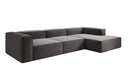 Canapé d’angle design Lesley en tissu texturé