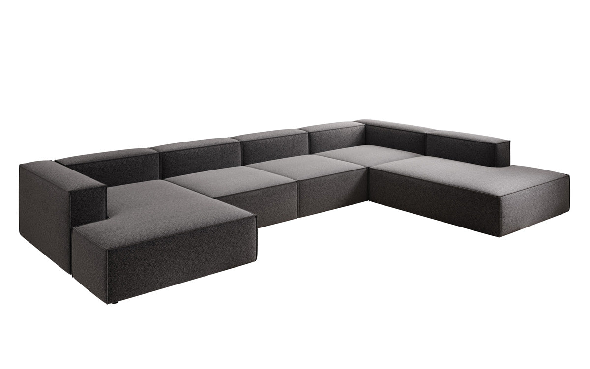 Canapé design Lesley U XXL en tissu texturé