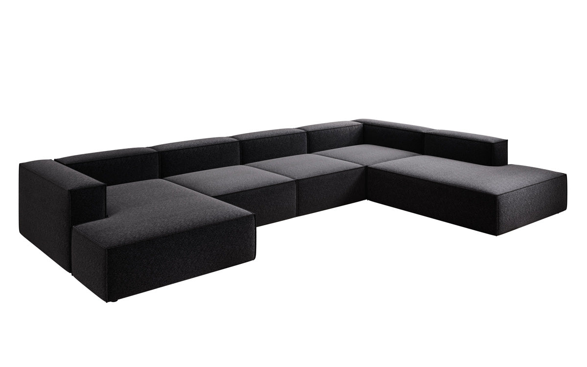 Canapé design Lesley U XXL en tissu texturé