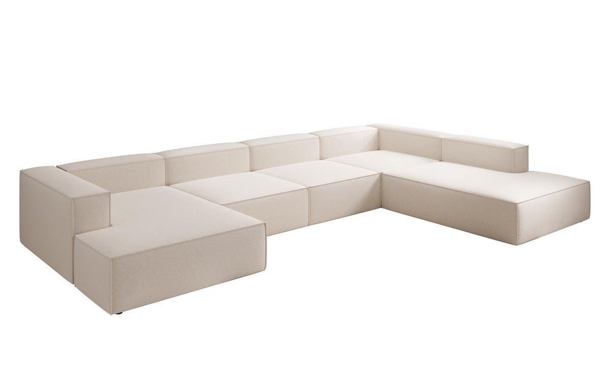 Canapé design Lesley U XXL en tissu texturé