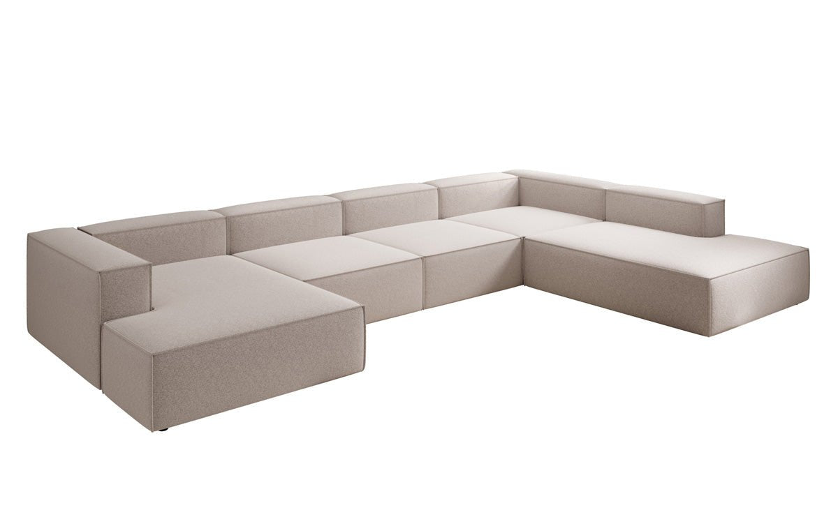 Canapé design Lesley U XXL en tissu texturé