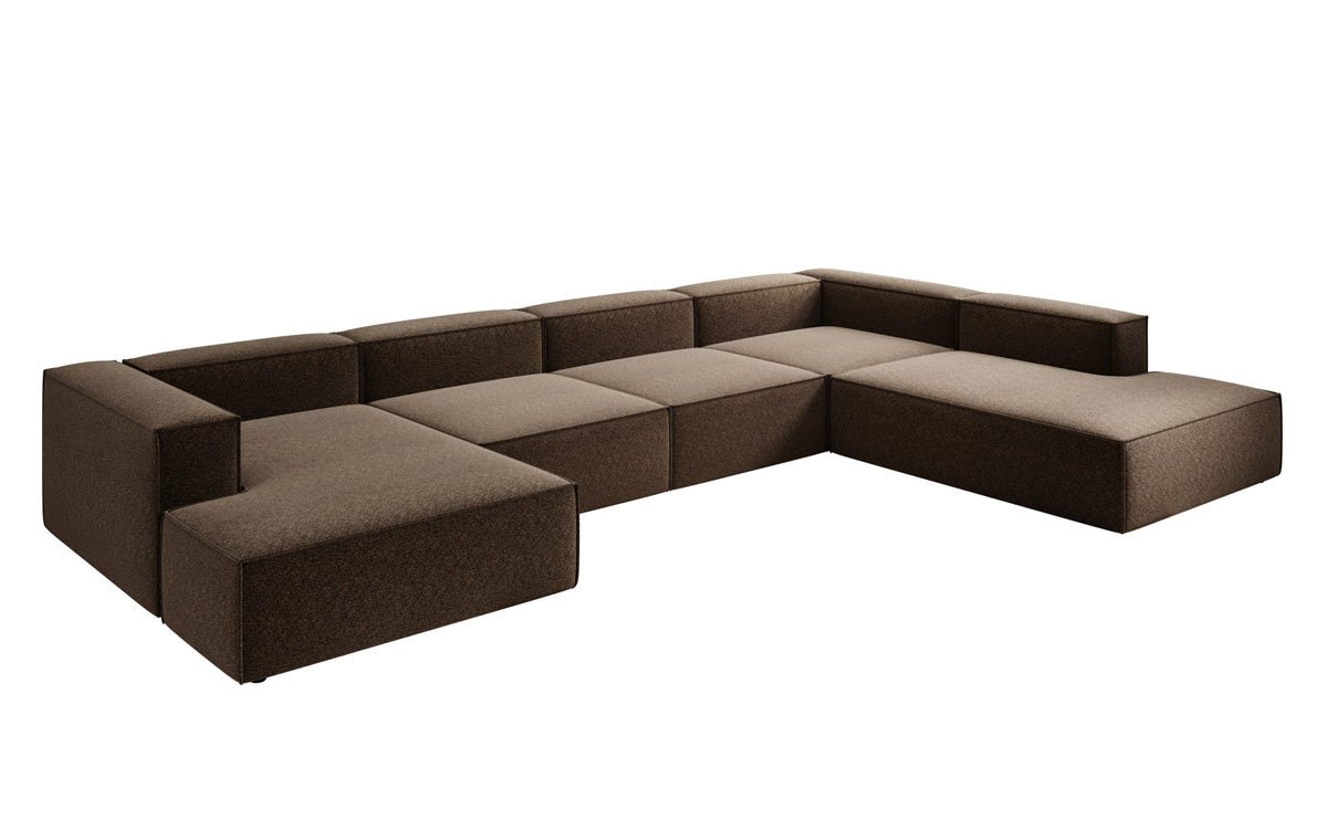 Canapé design Lesley U XXL en tissu texturé