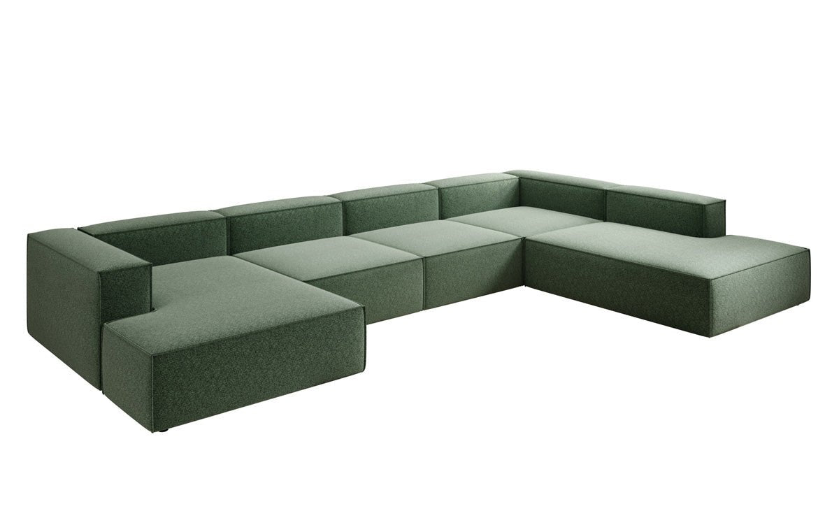 Canapé design Lesley U XXL en tissu texturé