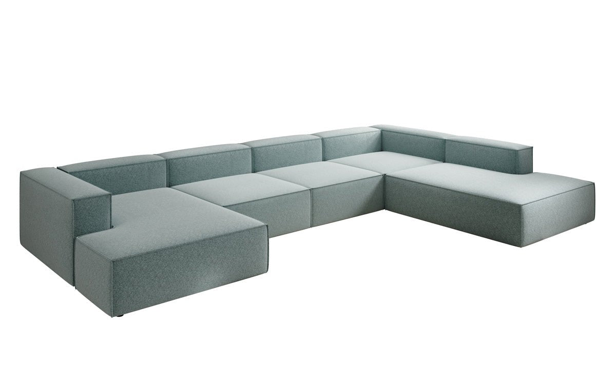 Canapé design Lesley U XXL en tissu texturé