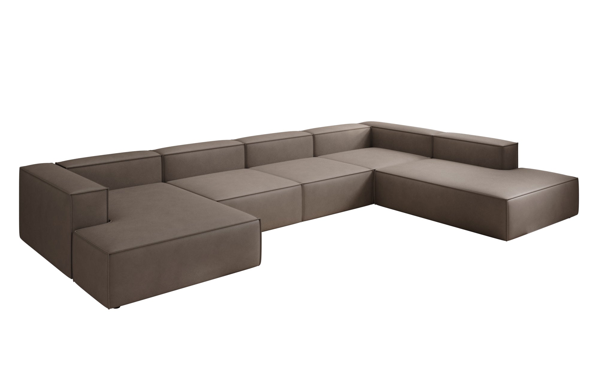 Designer Sofa Lesley U XXL in Genuine Leather