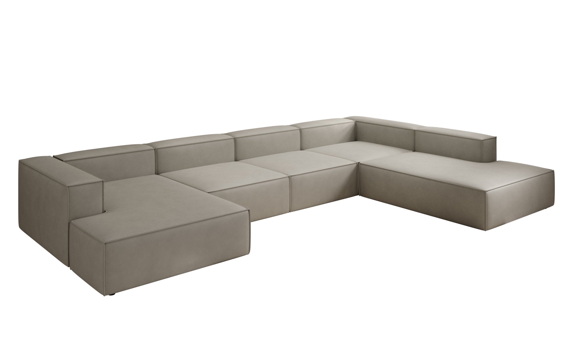 Designer Sofa Lesley U XXL in Genuine Leather