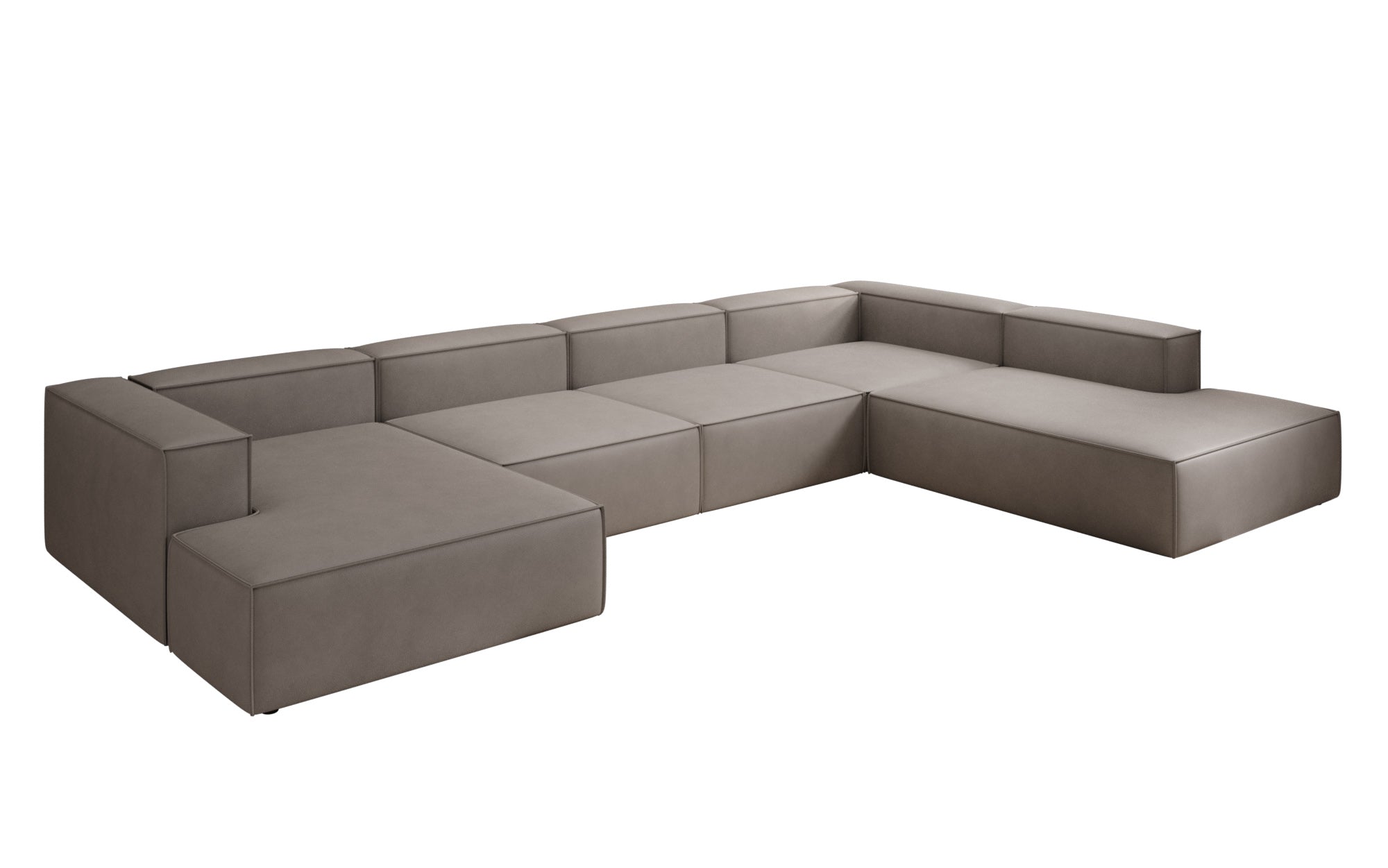 Designer Sofa Lesley U XXL in Genuine Leather