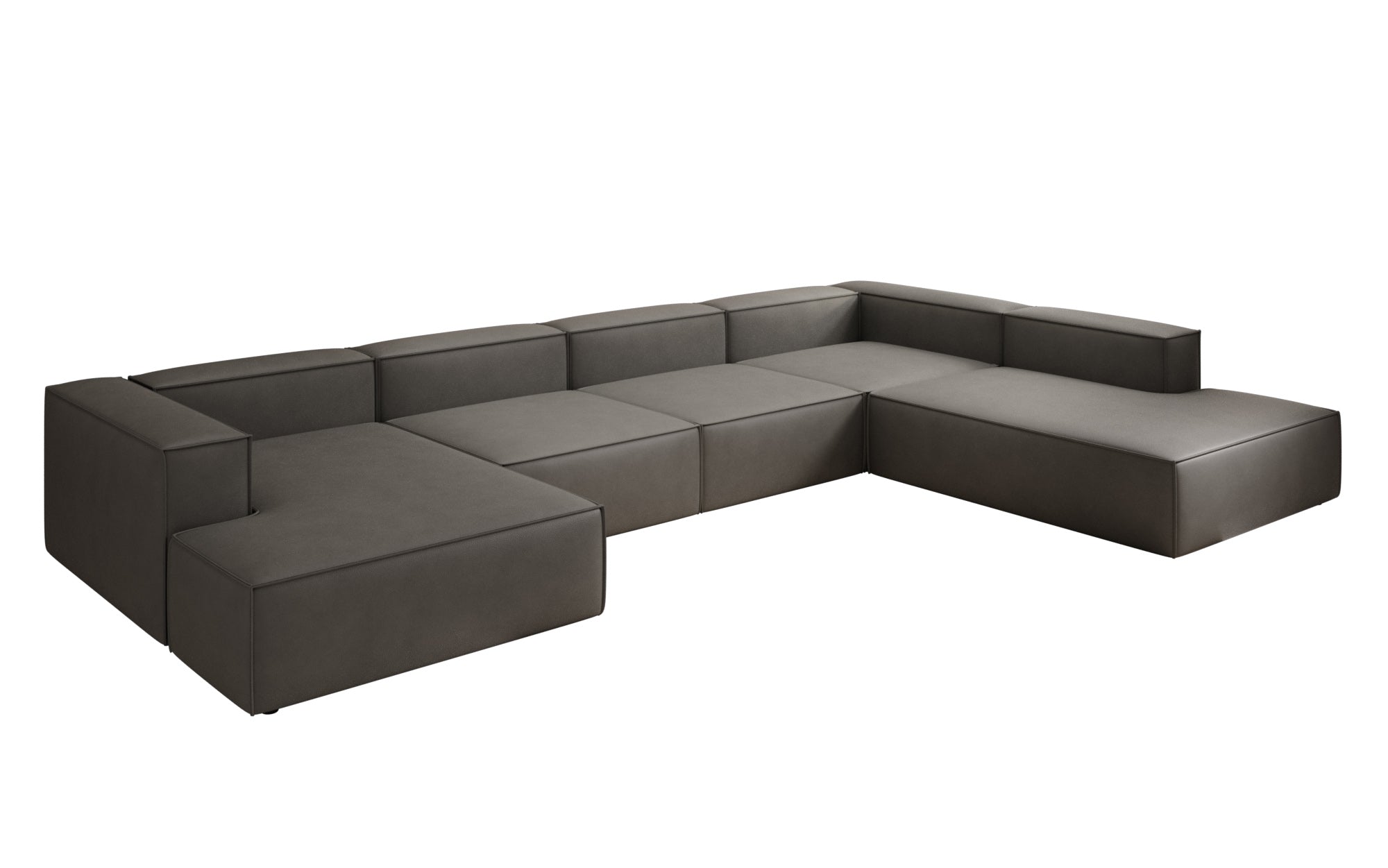 Designer Sofa Lesley U XXL in Genuine Leather