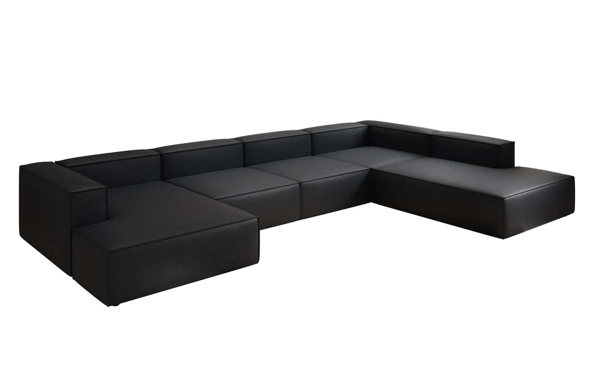 Designer Sofa Lesley U XXL in Genuine Leather