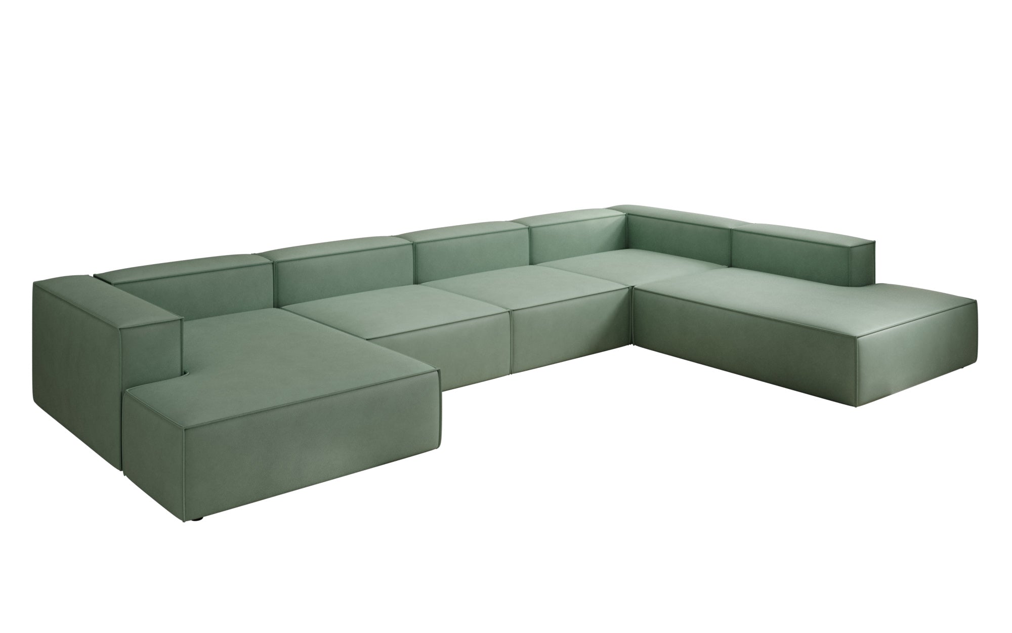 Designer Sofa Lesley U XXL in Genuine Leather