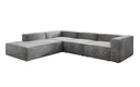 Designer Ecksofa Lesley mit langer Ottomane in Samt