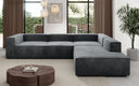 Designer Ecksofa Lesley mit langer Ottomane in Samt