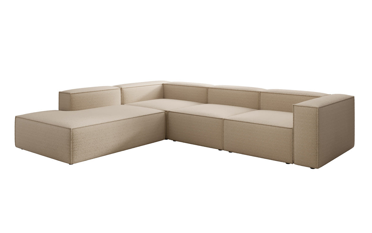 Designer Sofa Lesley L mat laanger Ottomane a Bouclé