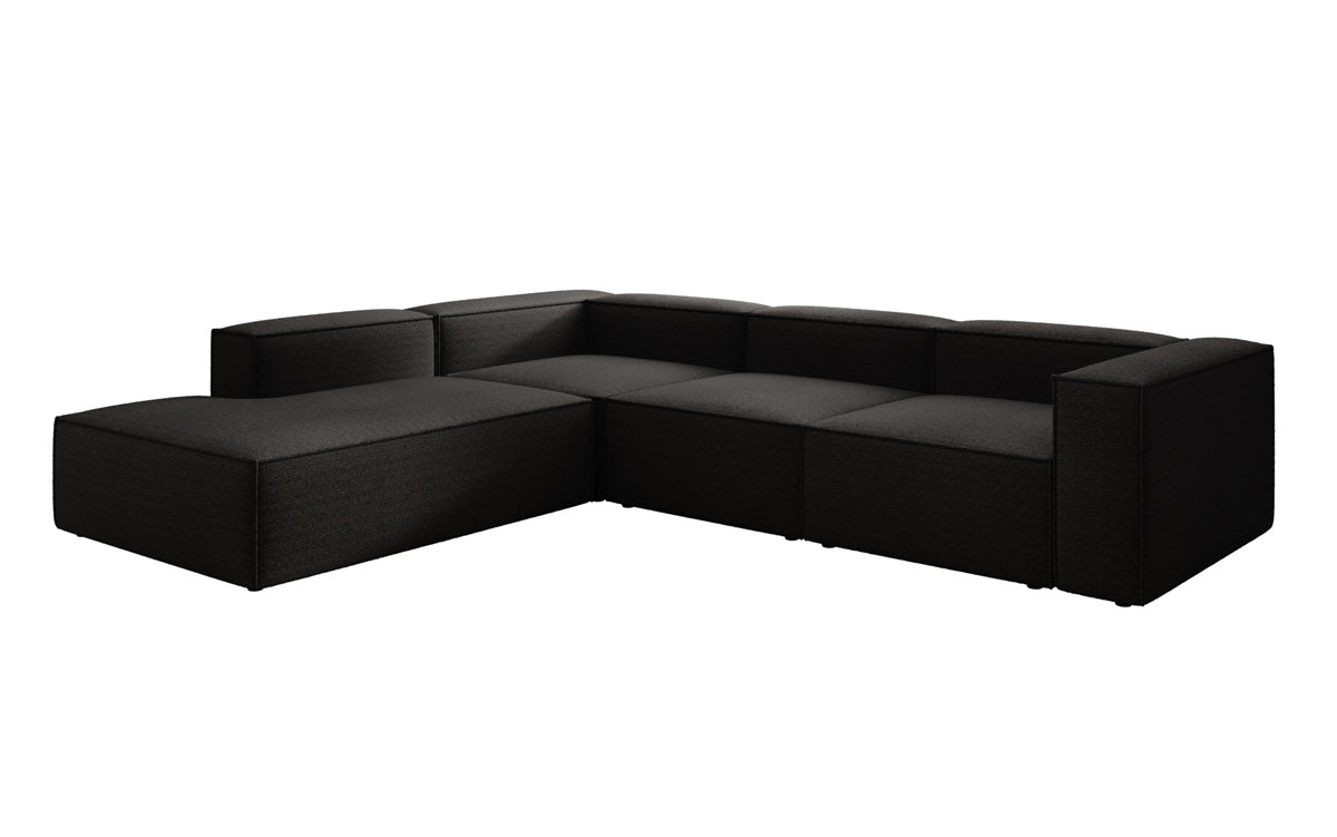 Designer Sofa Lesley L mat laanger Ottomane a Bouclé