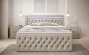 Boxspringbett Menzogna Samt mit LED und Stauraum (2 Schubladen)