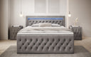Boxspringbett Menzogna Samt mit LED und Stauraum (2 Schubladen)