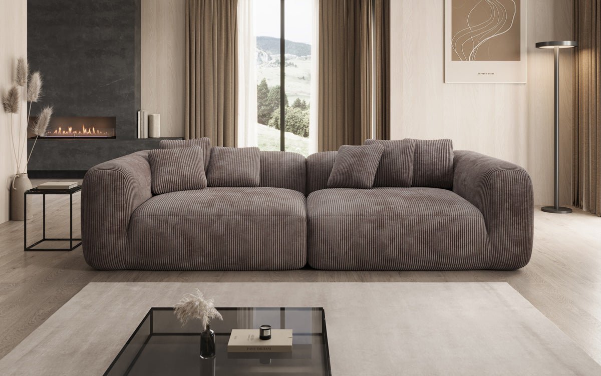 Designer Sofa Tully 3 Sëtzer a Cord (Ultra bequem)