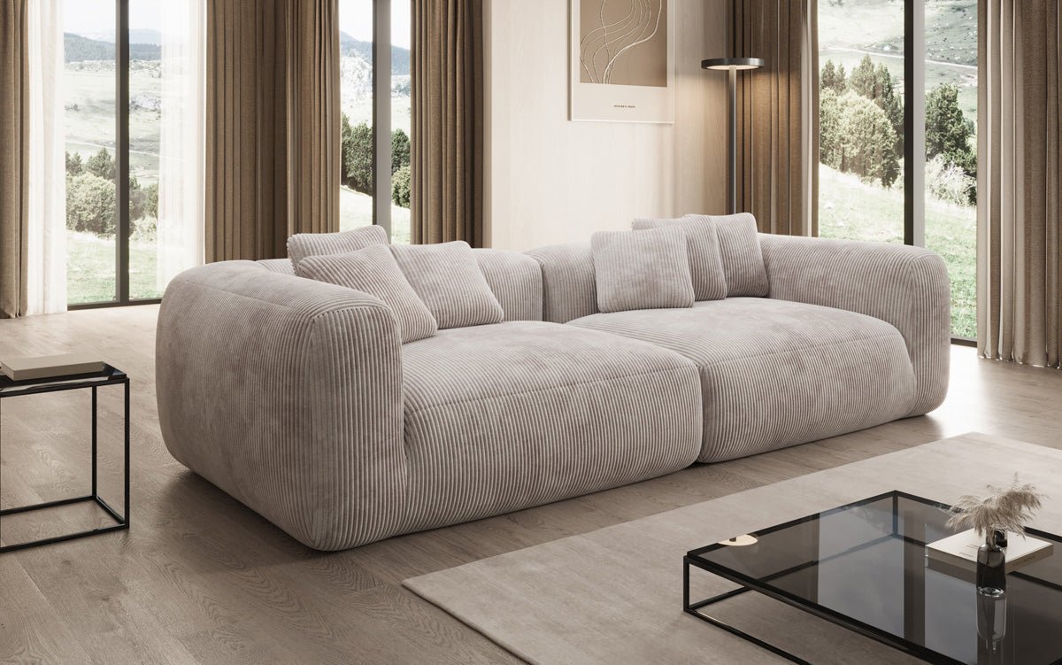 Designer Sofa Tully 3-Seater in Corduroy (Ultra Comfortable)