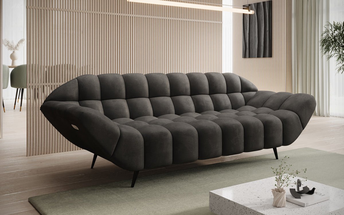 Designer 3 Sitzer Sofa Amora in Samt