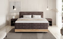 Lit en bois/Lit boxspring Nero avec rangement en Côtelé