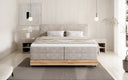 Lit en bois/Lit boxspring Nero avec rangement en Côtelé