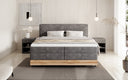 Lit en bois/Lit boxspring Nero avec rangement en Côtelé
