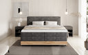 Lit en bois/Lit boxspring Nero avec rangement en Côtelé