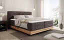 Lit en bois/Lit boxspring Nero avec rangement en Côtelé