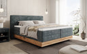 Lit en bois/Lit boxspring Nero avec rangement en Côtelé