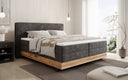 Lit en bois/Lit boxspring Nero avec rangement en Côtelé