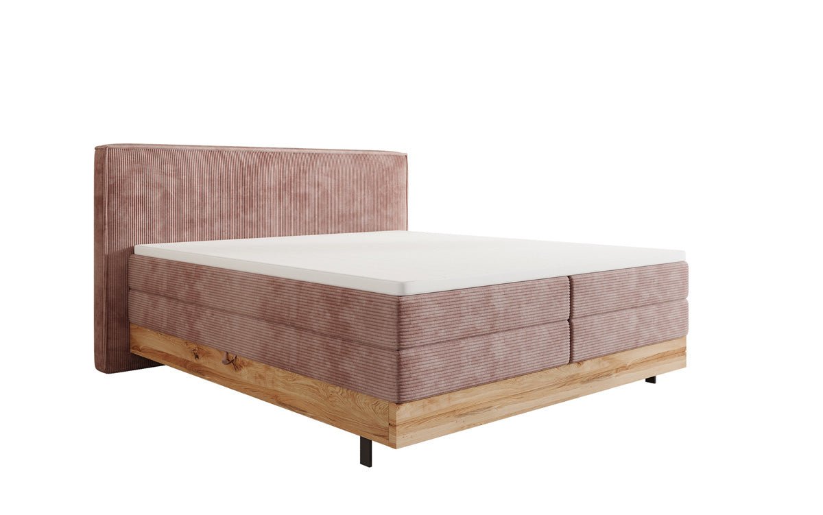 Holzbett/Boxspringbett Nero mat Späicherplaz a Cordstoff