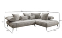 Canapé d’angle design Sydney en velours avec fonction de couchage électrique